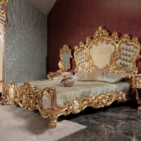Lit européen en bois massif, Design princesse, Double couchage, chambre à coucher moderne, château tendance, Letto Matrimoniale, meubles uniques 5