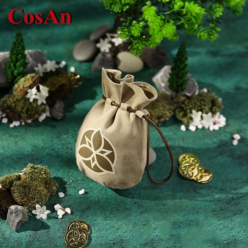 

CosAn Game Genshin Impact Tartaglia Zhongli Mora Money Bag Cosplay Purse Accessorie Morra Coins Role Play Accessories