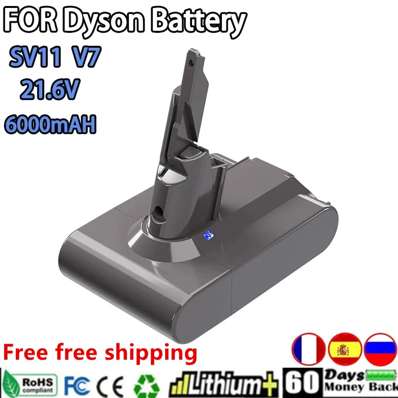 Batteria Di Ricambio Da 21.6V Per Dyson V7/Sv11 Motorhead Pro V7 Trigger V7 Animal V7 Aspirapolvere Portatile Per Auto + Barca