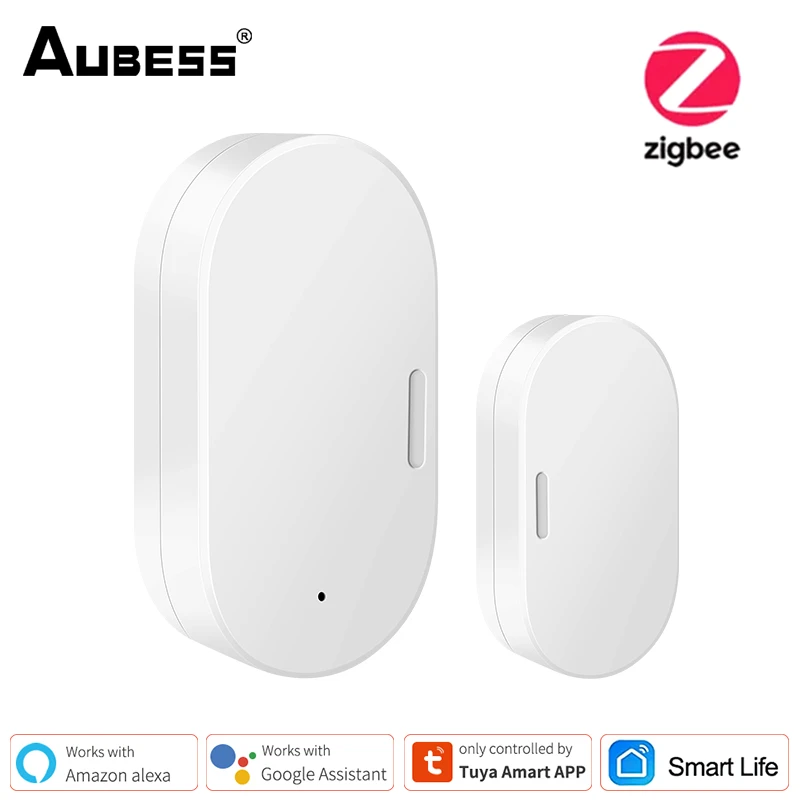 Aubess Smart Window Door Sensor ZigBee3.0 Tuya Window Sensor Door Open /Closed Detectors Home Security Alarm Work With Gateway