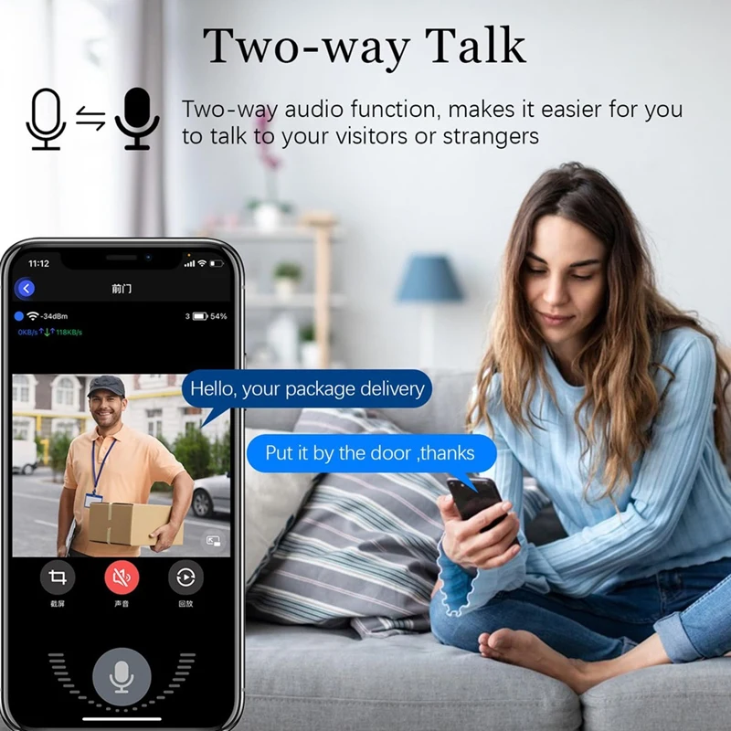 The Newsmart Wireless Remote Video Doorbell, Camera Wireless Intercom Doorbell, HD Night Vision Wifi Tuya Security Doorbell