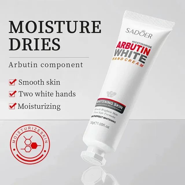 Whitening Hand Cream Niacinamide Arbutin Moisturizing Nourishing Exfoliating Calluses Anti-Chap Drying Crack Repair Body Care 5