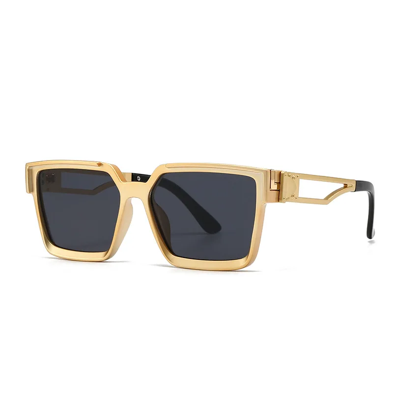 Fashion Vintage Square Gold Sunglasses Women For Men Sun  display picture 1