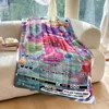 6 Sizes Pokémon Card Gengar Printed Blanket Flannel Fluffy Soft Blanket for Adult Sofa Bed Car Travel Camping Picnic for Gits 6