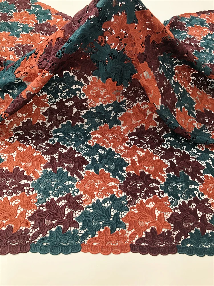 Neuer Stil Afrika Spitzenstoff 2025 Hochwertige Spitze Wasserlösliche Bestickte Modische Weiche Spitzenstoffe 5 Yards – Detail 7
