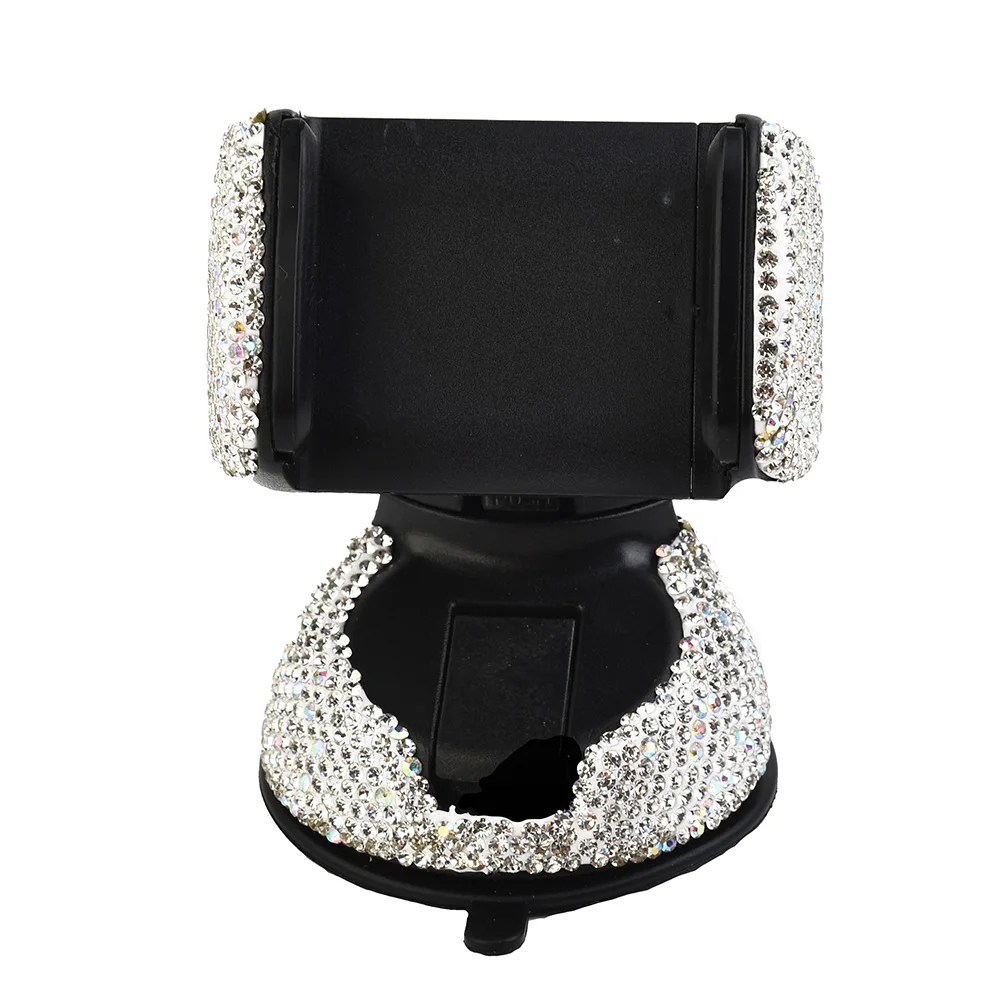 

Durable Phone Holder Tool White 6.5cm*9.5cm*7.5cm ABS Rhinestones Crystal 1Pc Accessories Bling Car Replacement