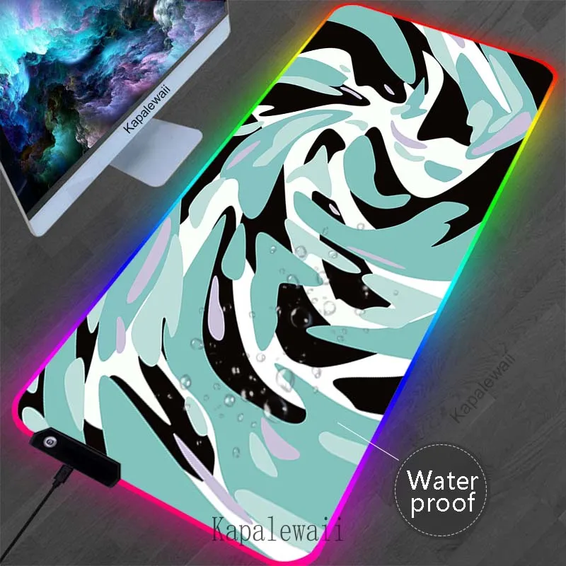 

RGB Strata Liquid Mouse Pad Large Gaming Mouse Mat Computer Gamer Locking Edge Mousepad Office Rubber Waterproof Desk Mat XXL