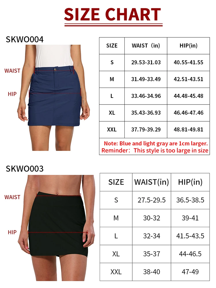 Women Outdoor Skort Golf Skort Skirt UPF 50+ Quick Dry Zip Pockets Active Skirts Hiking Tennis Golf Workout Sport Running women skirts