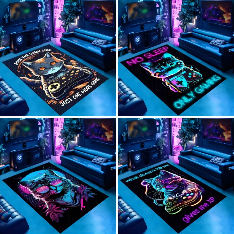 Cool Esports 3D 비전 고양이 카펫, 대형 사이즈, 미끄럼 방지 매트, 거실 장식, 침실 장식, 홈 장식, 입구 문짝 러그 