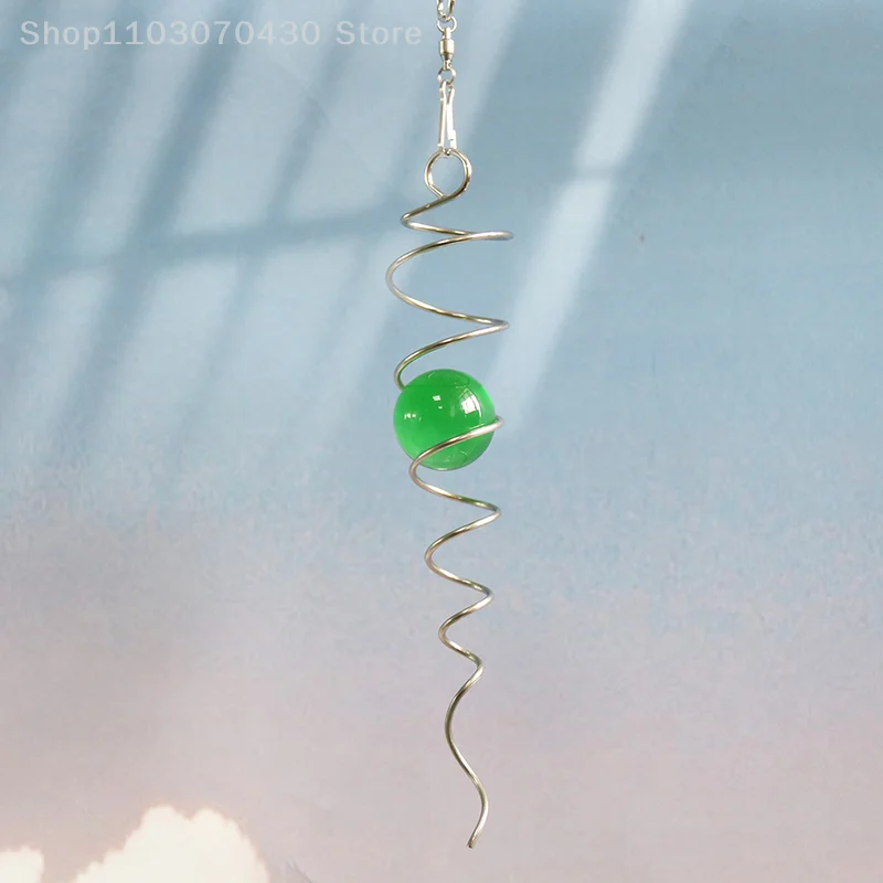 Multi Color Gazing Ball Spiral Decorative Wind Spinner Sun Catcher Gazing Twister Spiral Tail Wind Spinner Outdoor