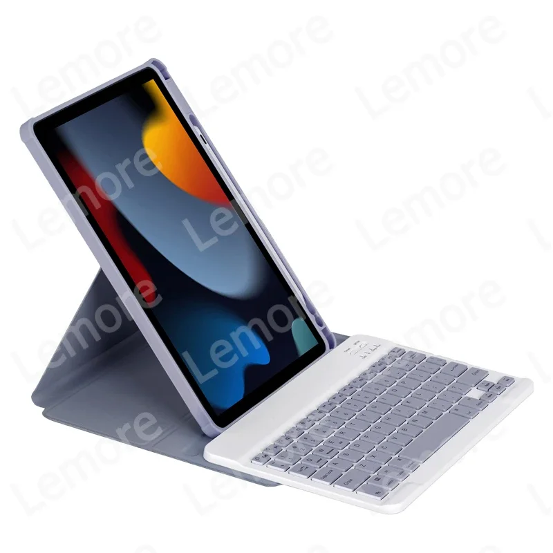 360-Degree Rotating Acrylic Keyboard Case with Pencil Slot