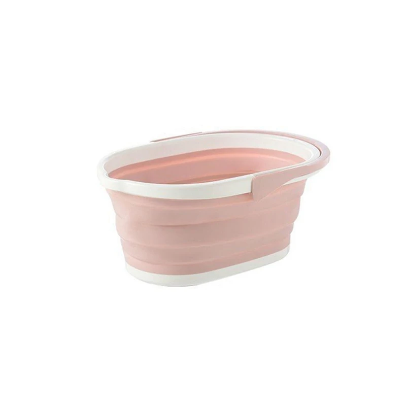 

1 Pcs Pink Foldable Water Bucket Outdoor Cleaning Plastic Bucket Clothing Storage Bucket Debris Sorting Accessories