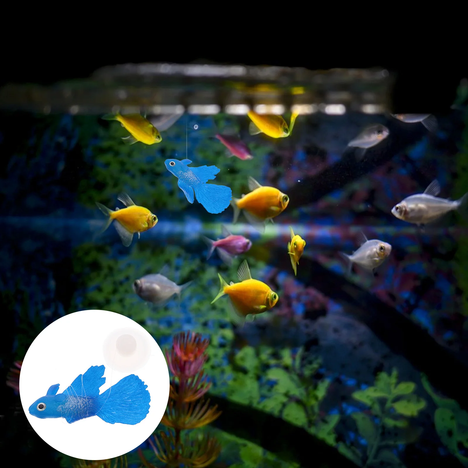 Artificiale Incandescente Betta Pesce Realistico Galleggiante Pesce Figurina Giocattoli Di Pesce In Silicone