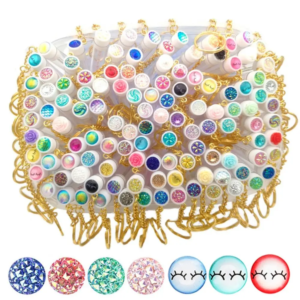 

Dust-proof with Gold Keychain Eyelash Extension Disposable Eyelash Brush Tube Eyelash Comb Eye Lash Brush Eyebrow Mascara Wand