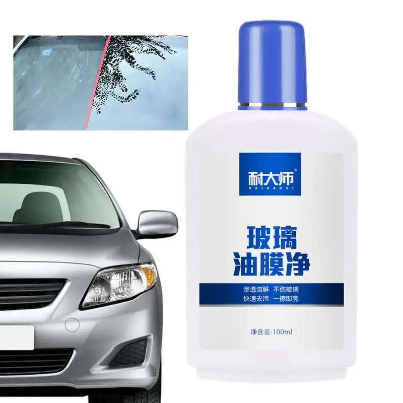 

Car Glass Oil Film Remover 3.38oz Glass Stripper Water Stains Car Windshield Oil Film Remover Cream Efficient Decontamination