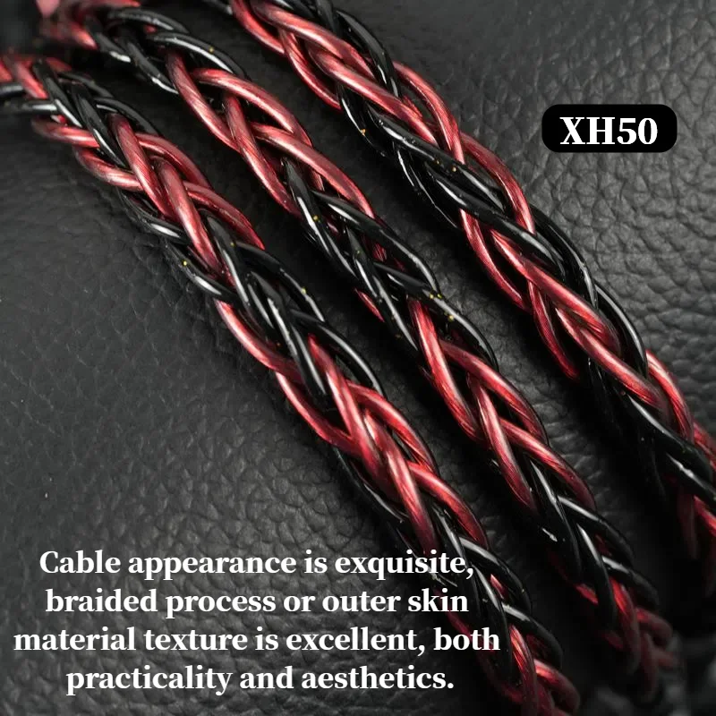 XINHS XH50 IEM-Kabel, 8 Adern, hohe Leitfähigkeit, 7N monokristallines Kupfer, versilbert + fünf Elemente, IE900/MMCX/HD650