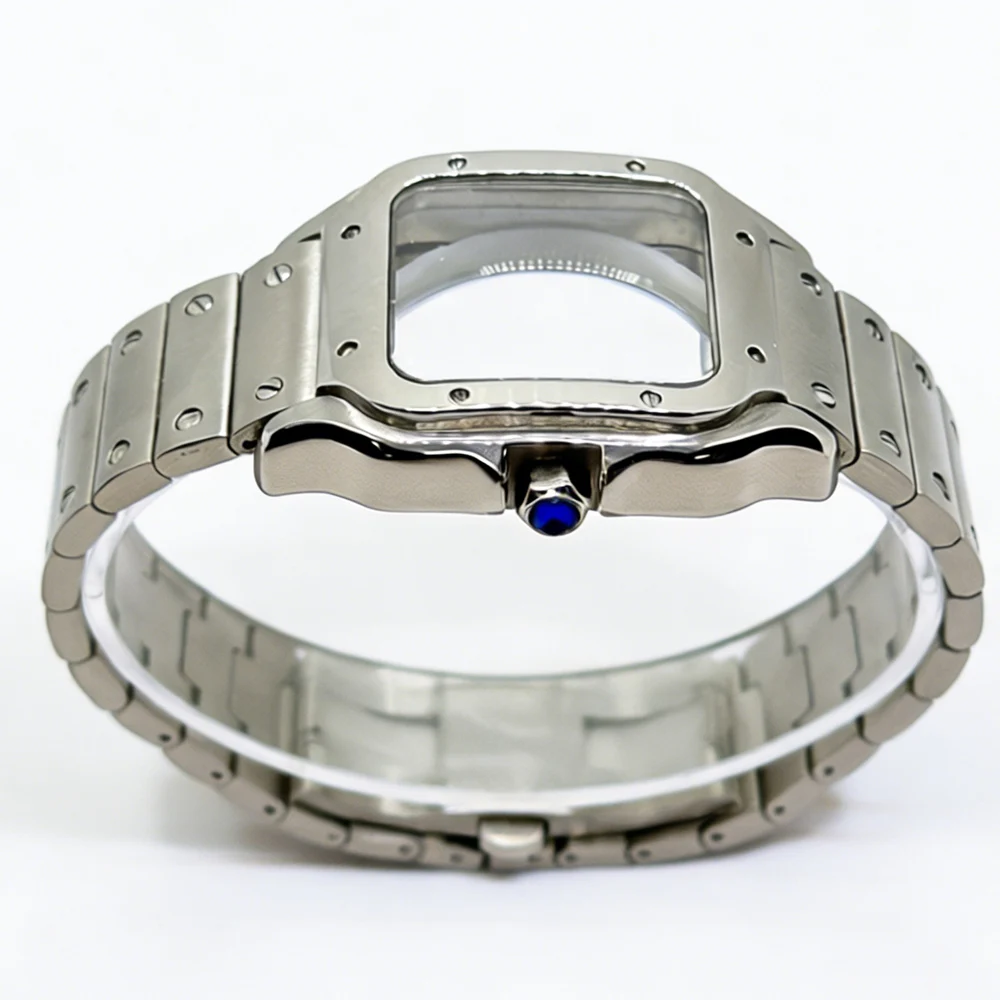 Golden Stainless Steel Waterproof Watch Case and Strap for 38MM Square Men's Watch