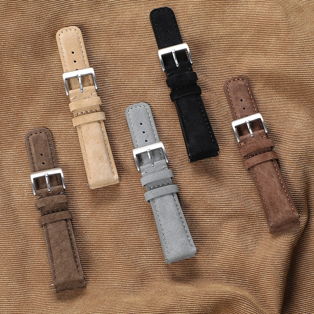 Premium Soft Suede Leather Vintage Watch Strap Bracelet