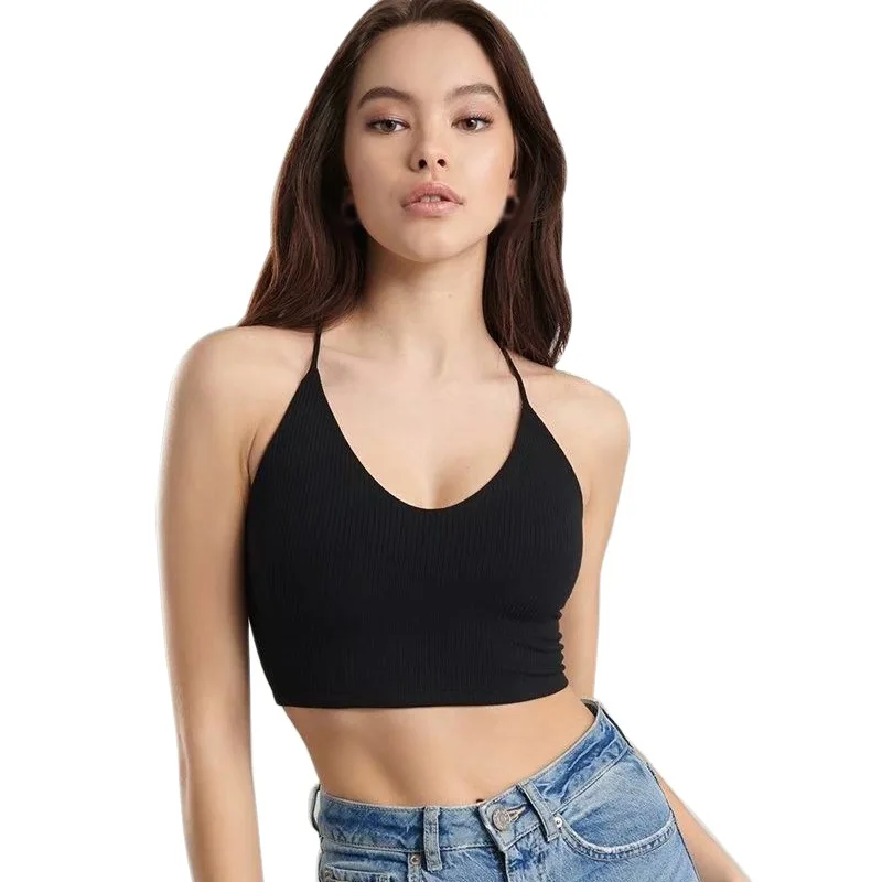 

Women Camis Summer Fashion V-Neck Bandage Solid Knitted Tank Top