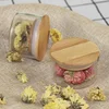 Small Tiny Glass Spicy Jar Heat Resistant Clear Glass Food Spice Tea Candy Storage Jar with Bamboo Lid Sealing Air Tight 1 PC 4