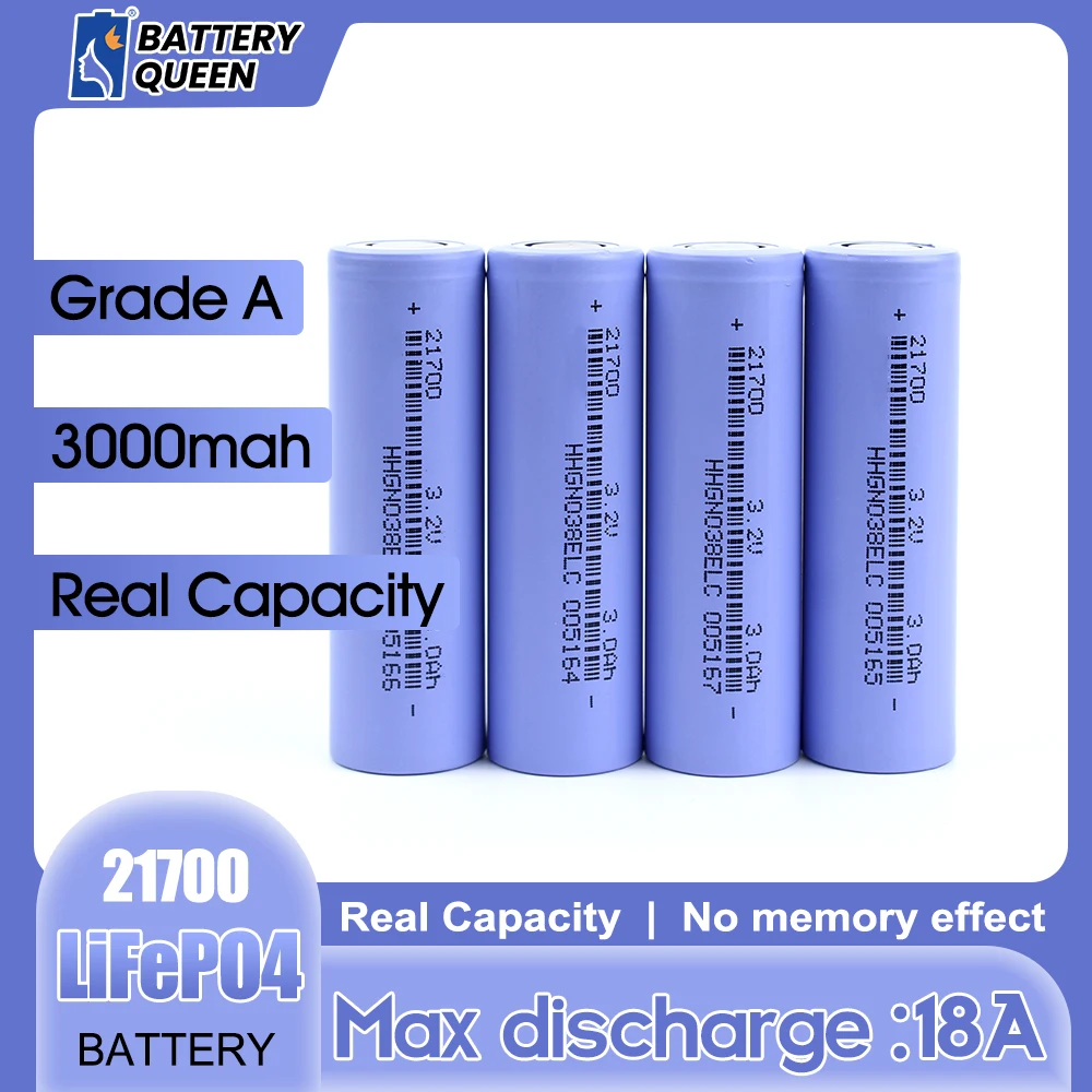 Batteria Ricaricabile Lifepo4 21700 3000Mah 3.2V 3000 Cicli Per Torcia Frontale