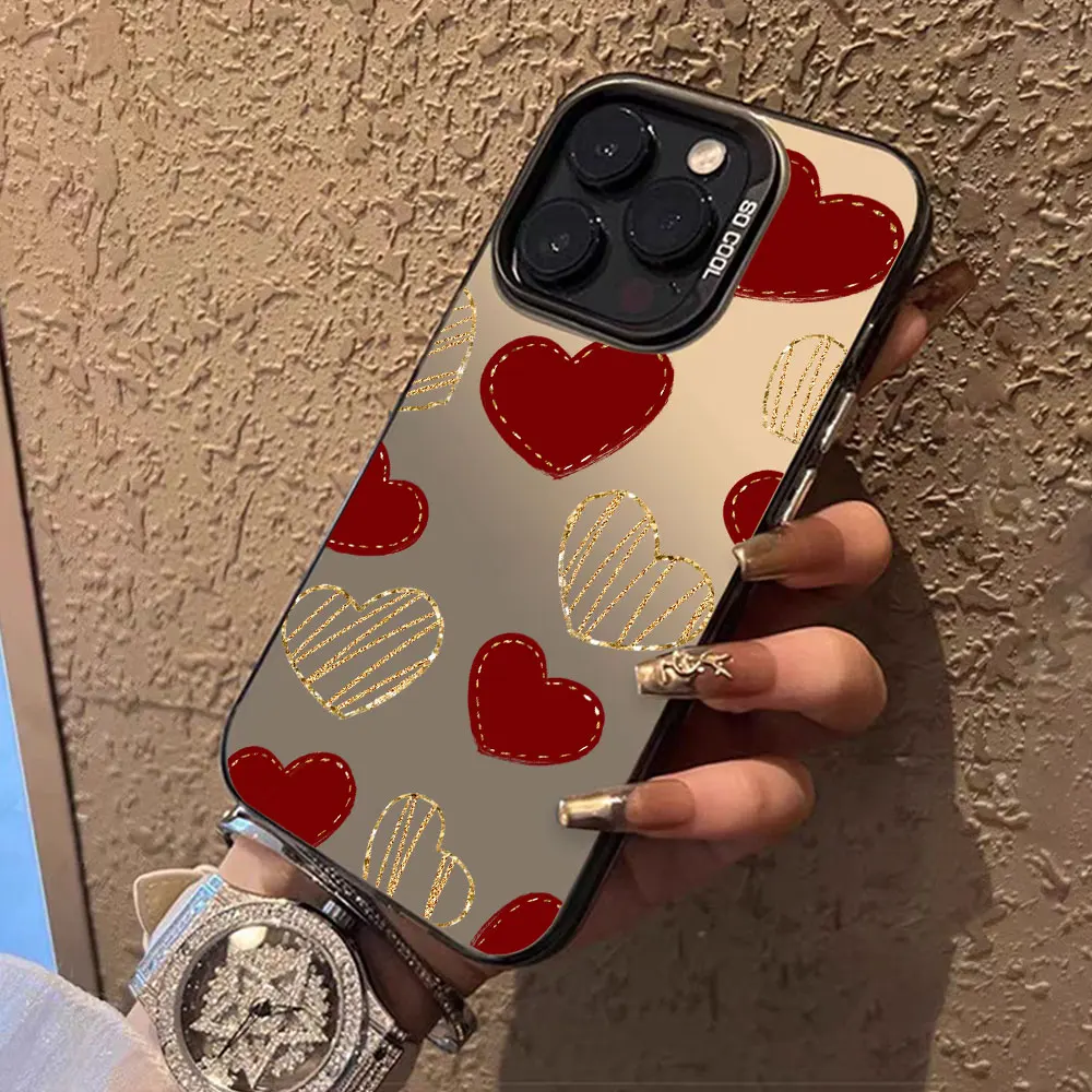 Silver Love Heart Pattern Silicone Bumper Phone Case