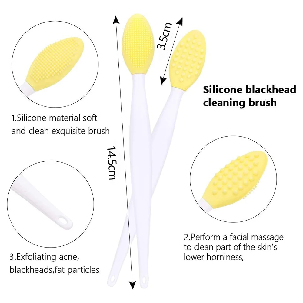 30 Stück Silikon-Peeling-Pinsel Doppelseitig - Für Lippen, Mitesser, Nagelhaut & Gesichtsreinigung, 145 Mm