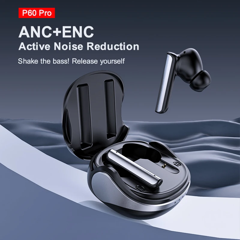 

P60Pro ANC ENC Wireless Headphones Bluetooth Earphones 5.3 TWS Noise Reduction With Mics HD Call Headset In-Ear Handfree Earbuds