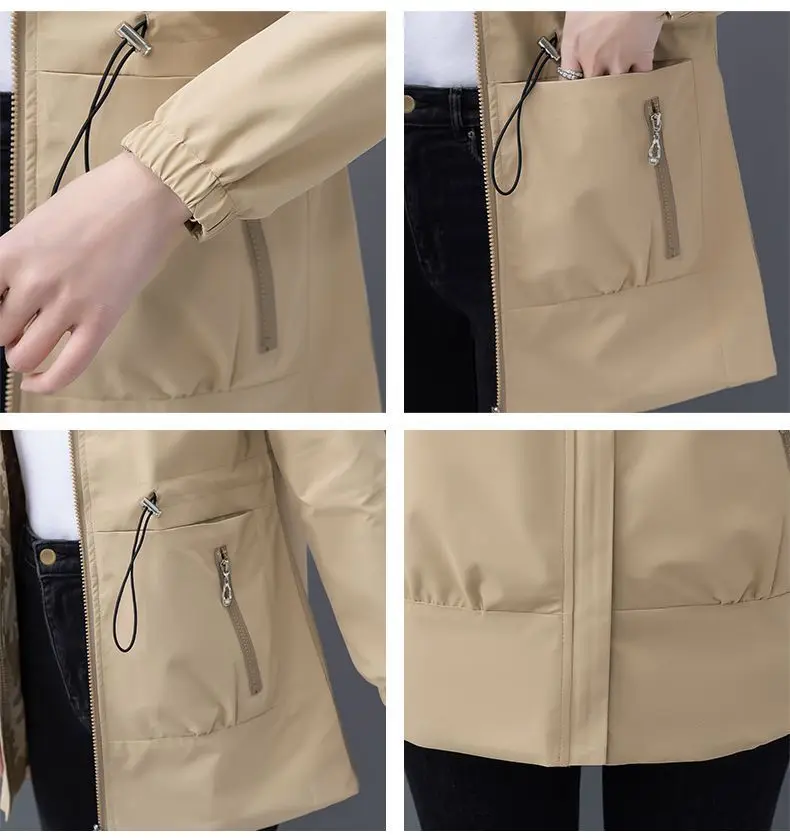 Spring Women's Jackets Causal Windbreaker 2024 New Two-Sided PiercingThin Basic Coat Lightweight Jacket Outwear Women Clothing