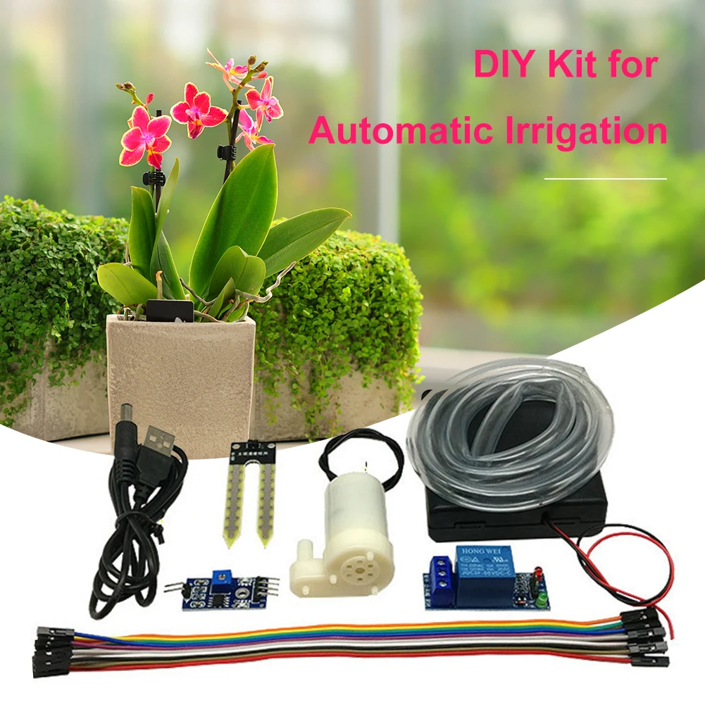 자동 급수 키트 토양 수분 센서 자동 관개 모듈 DIY 키트 릴레이 모듈 아두이노용 미니 워터 펌프