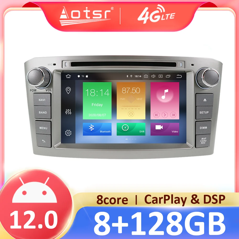 

2 din PX6 With WIFI 4G BT 5.0 CarPlay audio control Android 12.0 Car radio gps For Toyota Avensis 2002-2008 dvd player Head Unit