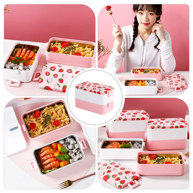 Boîte à lunch Bento à motif Harvey, repas portable, plusieurs boîtes à lunch à 2 niveaux pour pique-nique 3