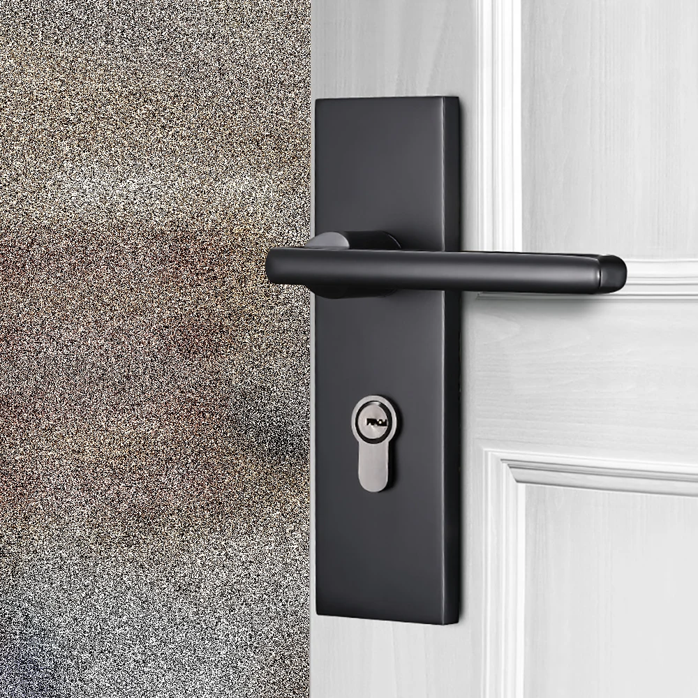 

1Sets Zinc Alloy Silent Room Door Lock Single Tongue Black Handle Lock Wooden Door Bedroom Living Room Door Handle Door Lock Set
