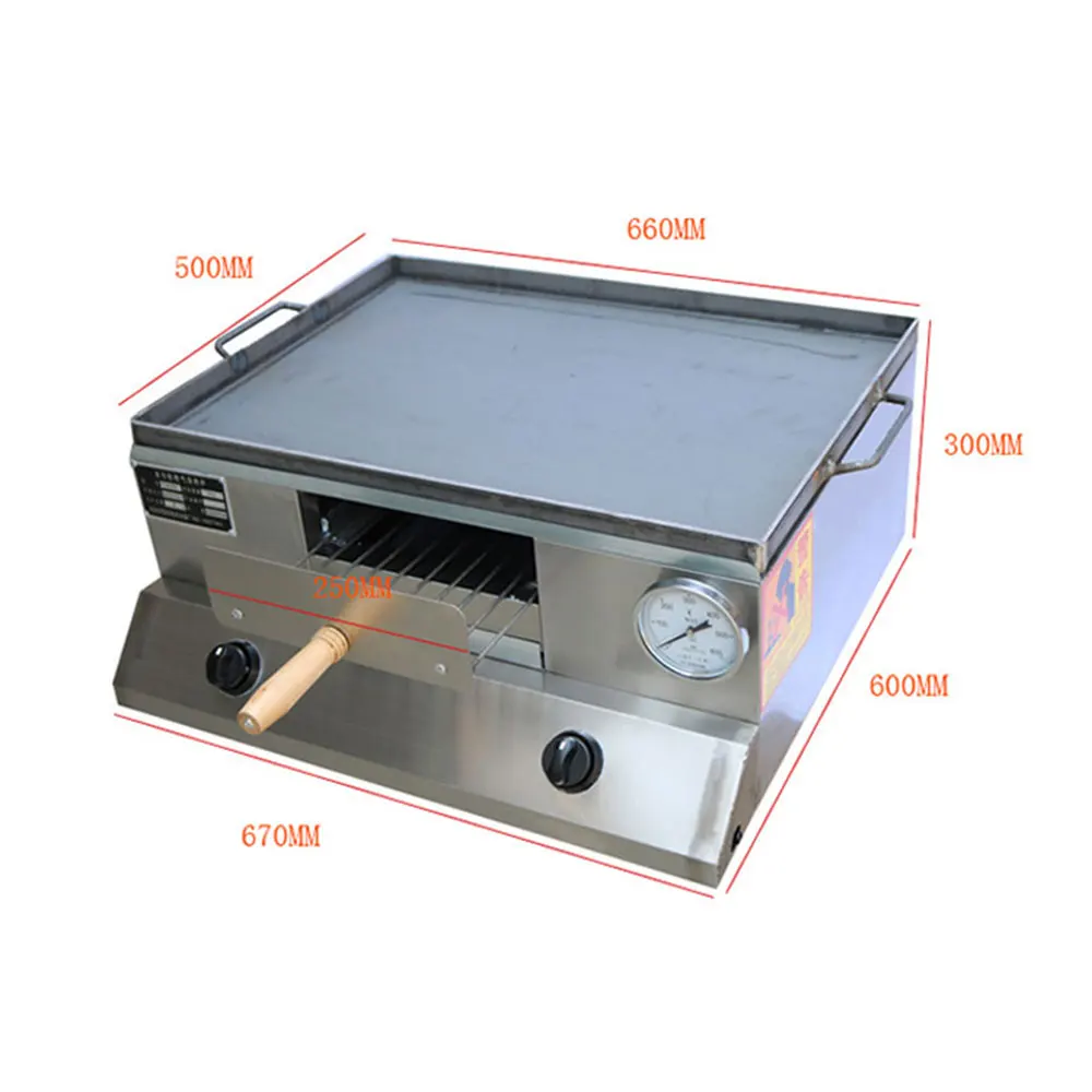 Commercial Gas Fire Stove Manual Ignition Stove Multi-function Stainless Steel Frying