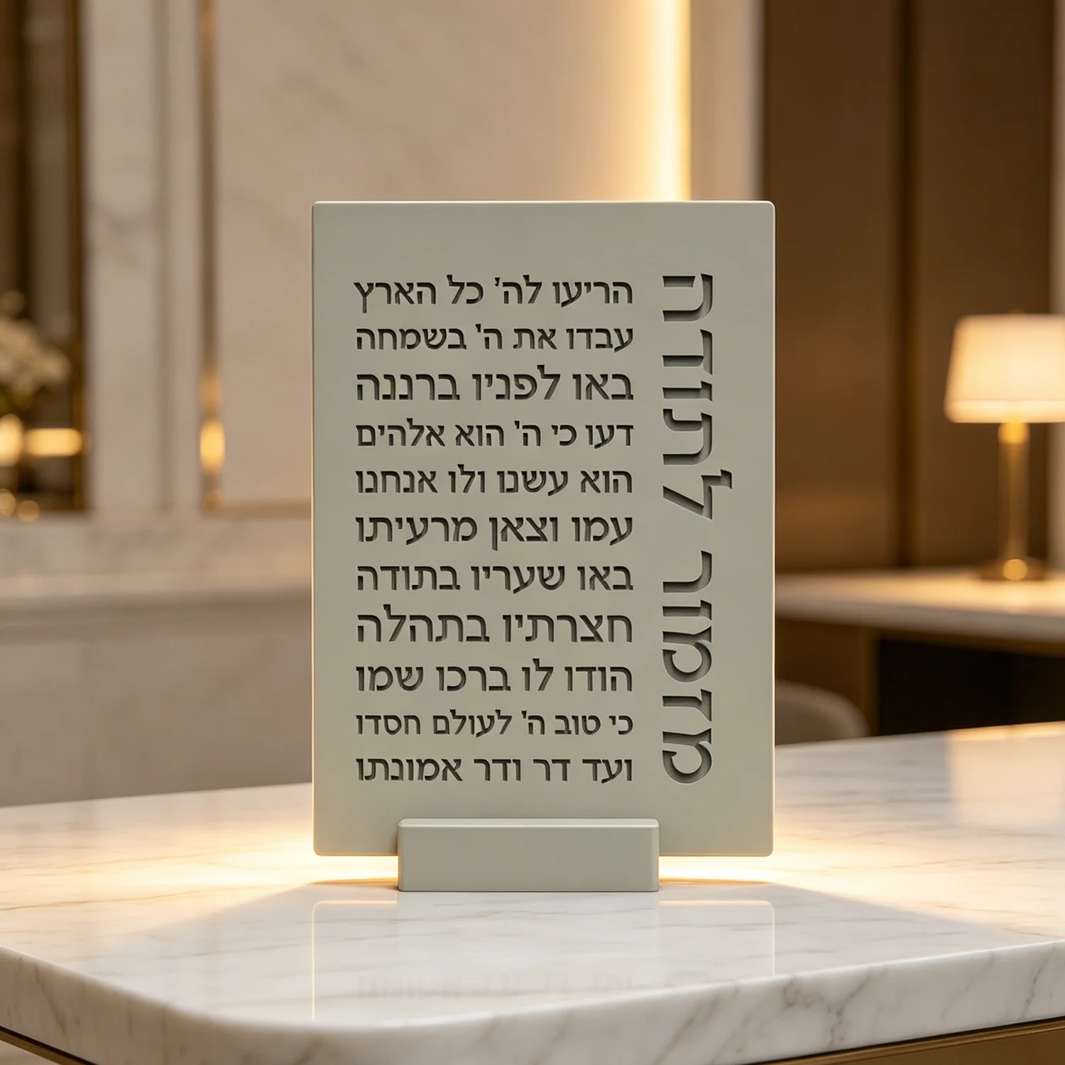 유대교 추수감사절 기도를 위한 실리콘 몰드 - 시멘트 석고용 히브리어 감사 축복 명판, 의미 있는 유대교 선물