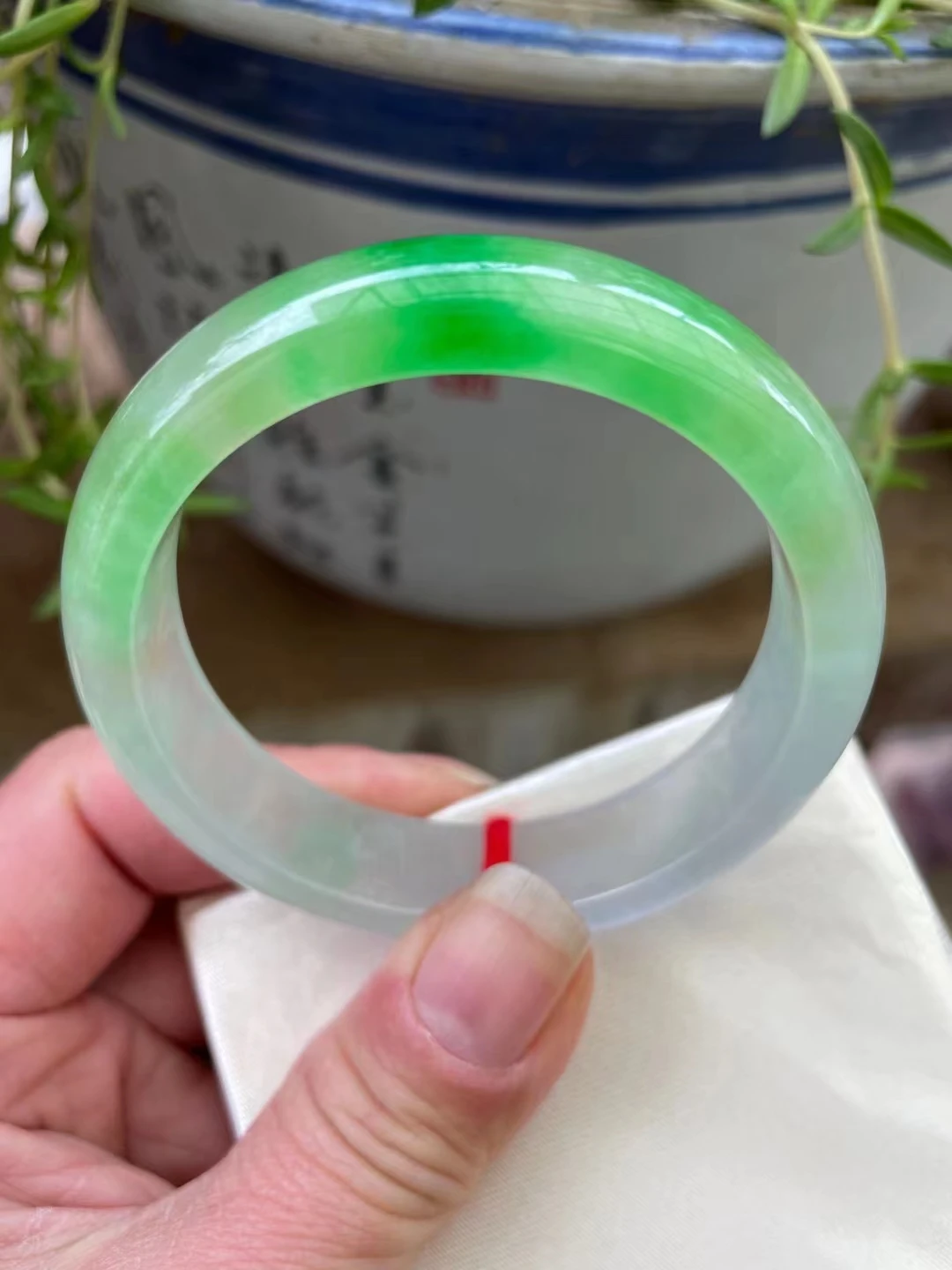 

High Quality Natural Grade A Bashan Jadeite Bangles Yang-Green Emperor Green Floating Flower Jade Bracelet Handring Fine Jewelry
