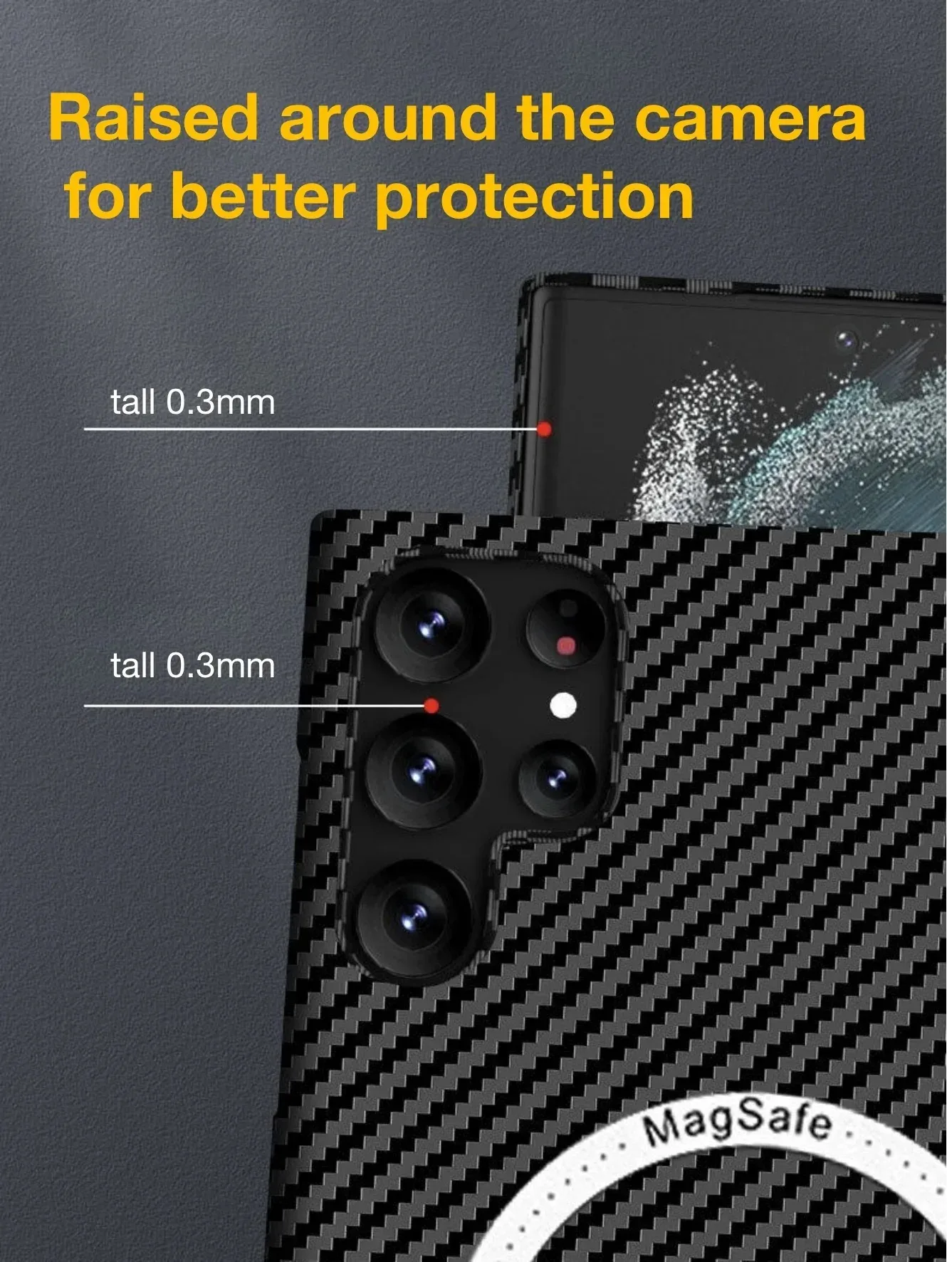 Magnetic Carbon Fiber Soft Matte Shockproof Case with Wireless Charging Compatibility