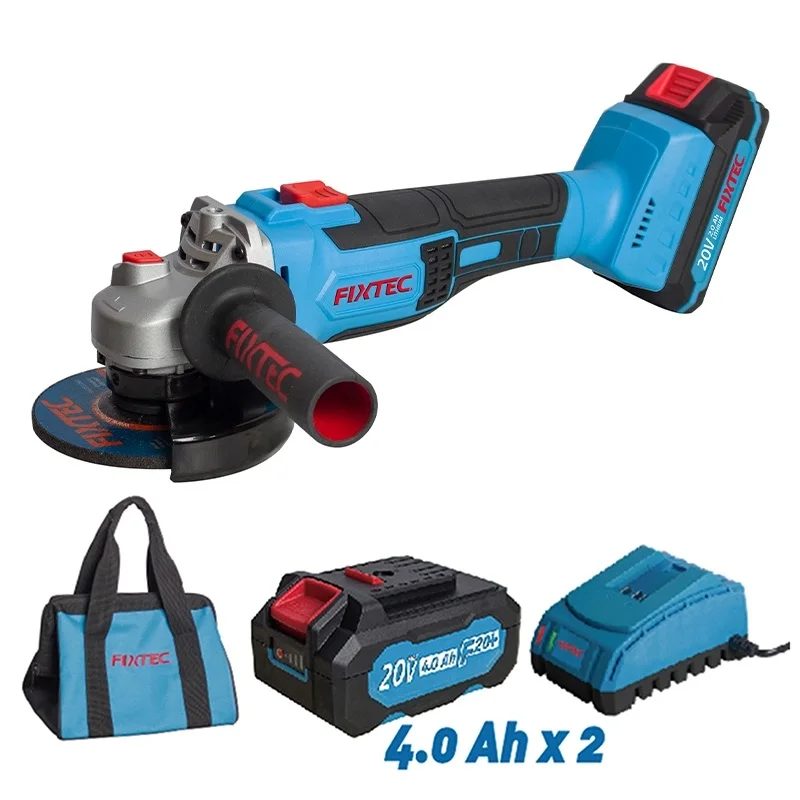 

FIXTEC High Quality Cordless 2x4.0Ah Li-ion Battery Angle Grinder 115mm Wireless Grinders