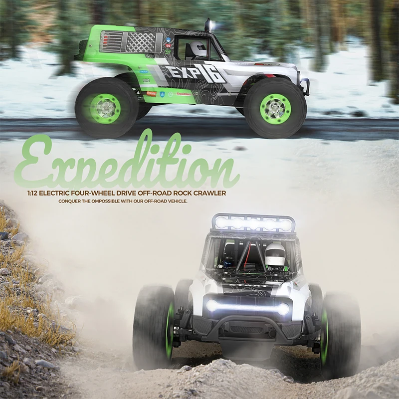 WLtoys 124006 1/12 RC Car off Road 4x4 Trucks With LED light 2.4G Hight Speed Professional Remote Control Climbing Cars For Kid 2
