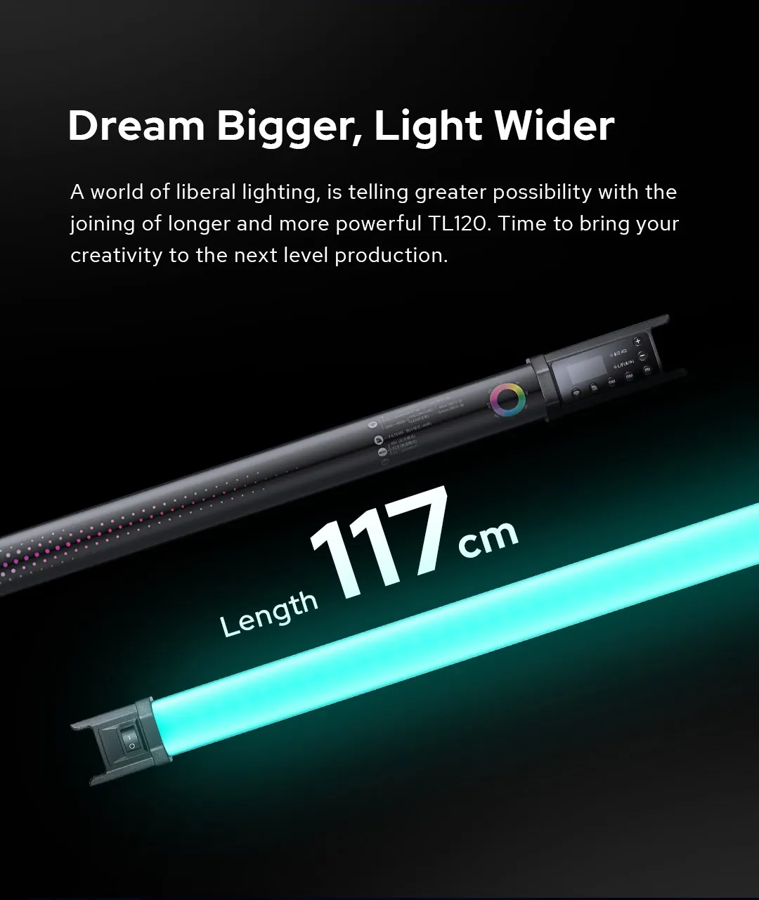 TL120 TL120-K4 RGB Color Pavo Tube Light Photography Handheld Stick Light with A