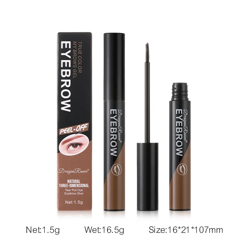Peel-off Waterproof Tint Eyebrow Gel Makeup Long Lasting Eye Brow Enhancers Liquid Gel Tear Wear Easy Natural Brown Gray Tattoo 6