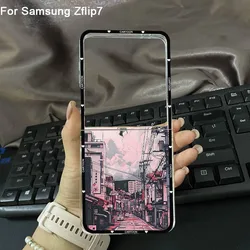 Anime Mount Fuji Landscape Clear Folding Phone Case for Samsung Galaxy Z Flip 7 (Style 1)