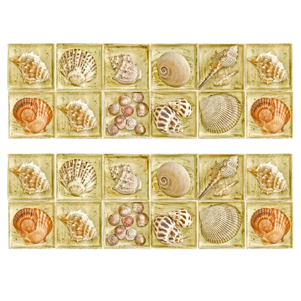 

24 Pcs Tile Stickers X Peel and Bathroom Tailgate Ocean Tiles Wall Pvc Decals