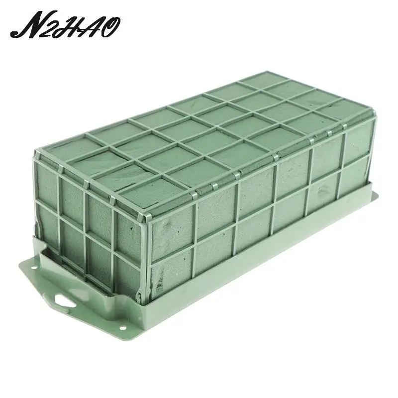 

1Pc DIY Florist Flower Arrangements Mud Block Floral Foam Blocks With Cage Oasis Wet Foam Blocks Floral Florist Green Foam Brick