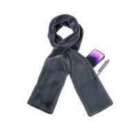 Cozy With Hidden Zipper Pocket Faux Fur Scarf Warm Soft Scarves Ladies Neck Warmer Scarves Autumn/Winter