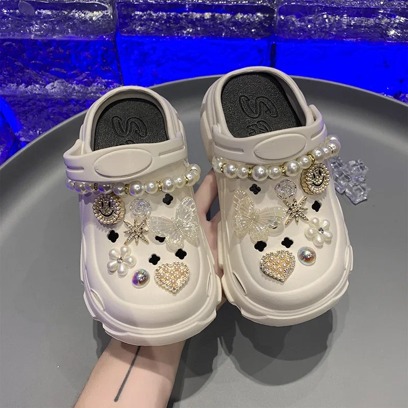 2025 Children Casual Slippers for Girl Summer New Fashion Korean Style Soft Sole Non-slip Versatile Cut-outs Princess Beach Shoe