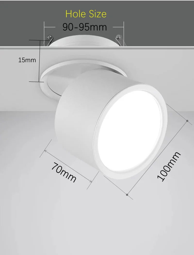 Dimmable LED Downlights Anti-glare Folding Rotation Recessed Ceiling Lamp 110V 220V Driver COB LED Spot Lights