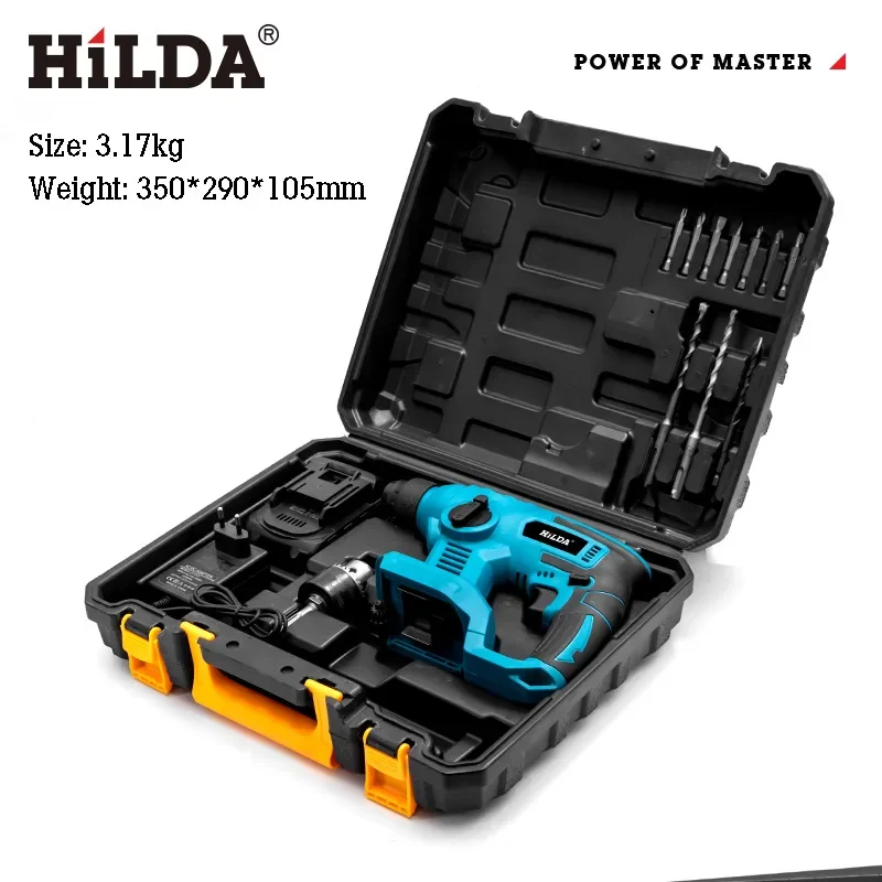 21V Brushless Electric Hammer Impact Drill Cordless Drill Multifunction Rotary Rechargeable Power Tools for Makita 18V Battery 3