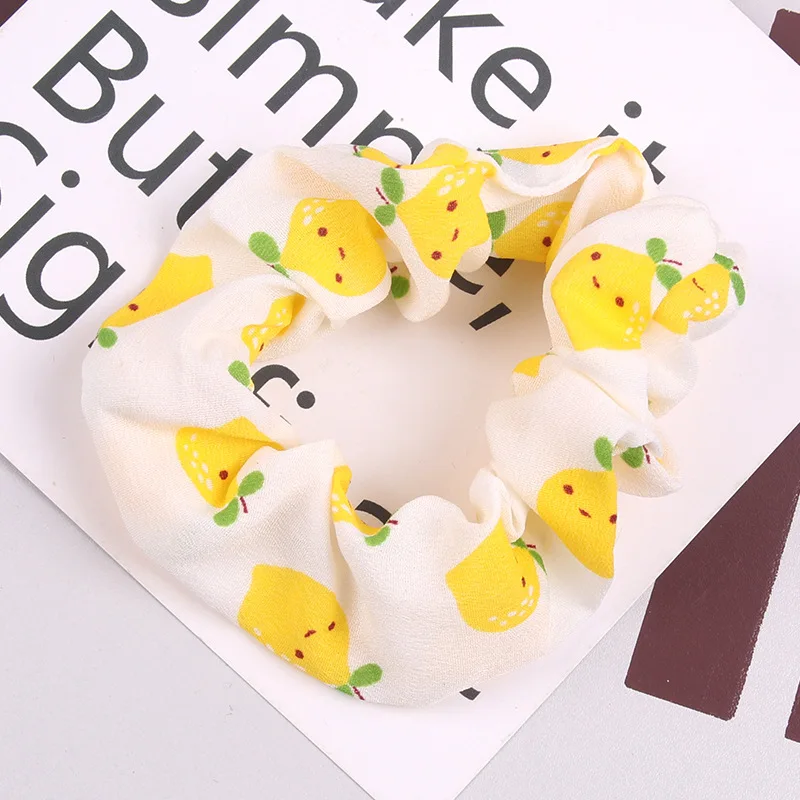 9/17PCS Großhandel Obst Druck Frauen Französisch Elastische Haarband Für Frauen Haar Krawatten Gummiband Haar Seil zubehör – Detail 13