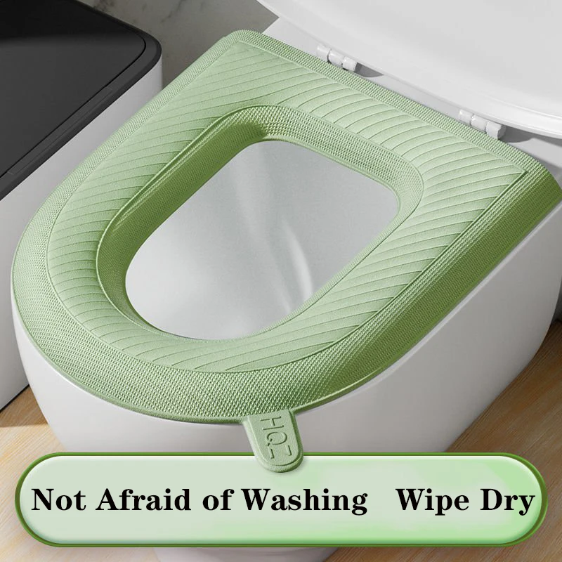 

Toilet Seat Cover Washable EVA Soft Four Seasons Universal Toilet Pad WC Mat Bathroom With Flip Lid Handle Waterproof Household